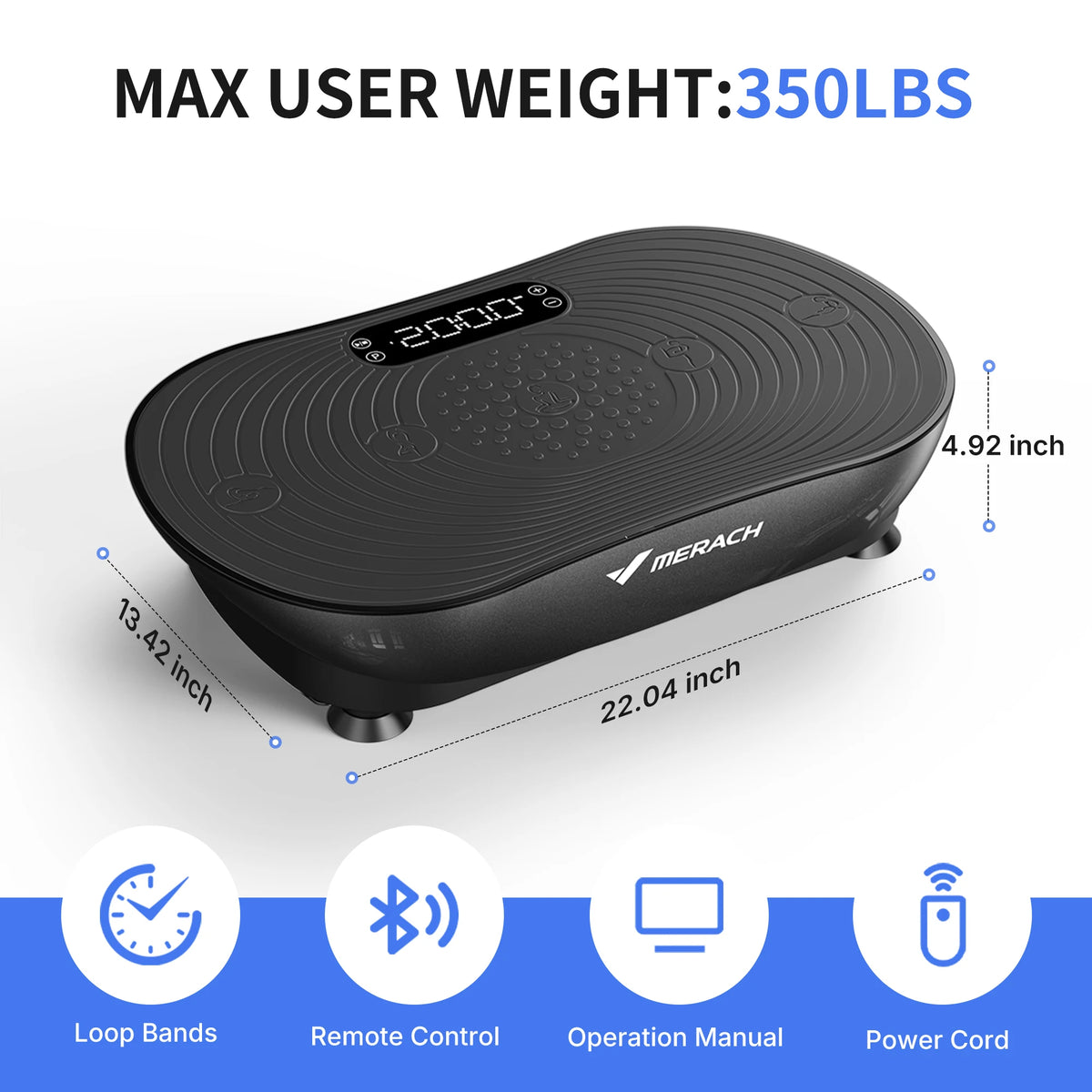MERACH V33 Pro Vibration Plate Exercise Machine With Resistance Bands