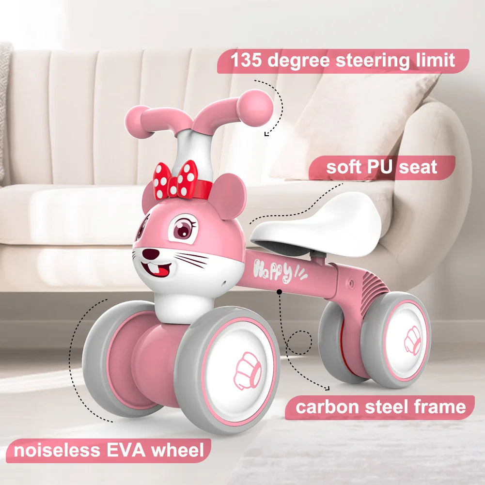 LLParty Baby Balance Bike Mouse Ride On Toy for Kids