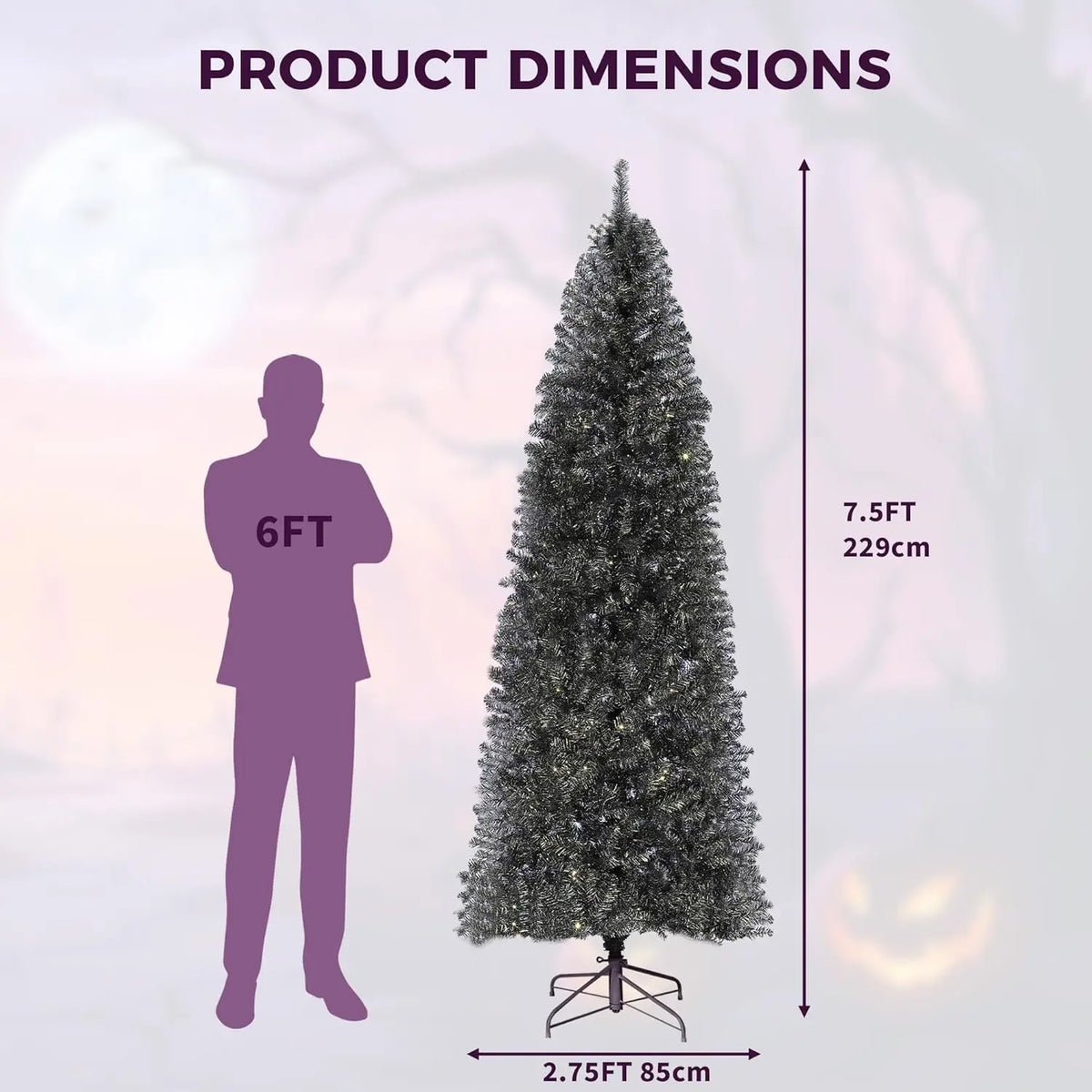 HiMISS Artificial Halloween Christmas Tree With Realistic Branch Tips