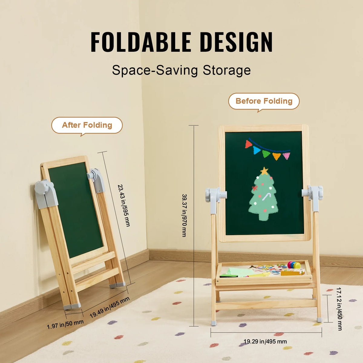 Magnetic Drawing Board Easel With Painting Accessories for Kids