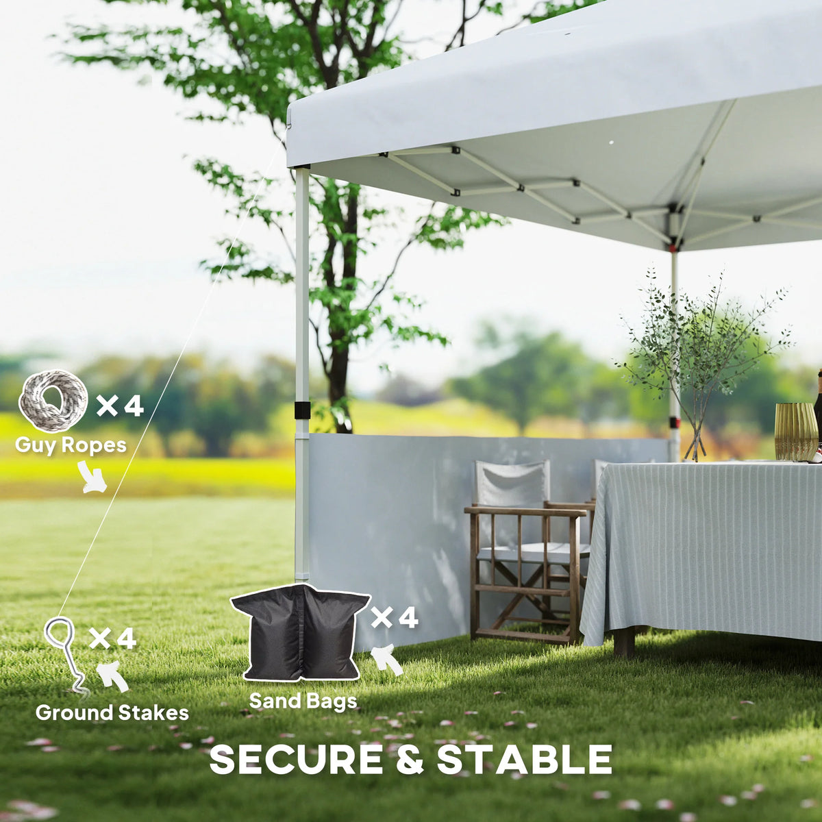 Outsunny Portable Pop Up Canopy Gazebo With Sidewalls