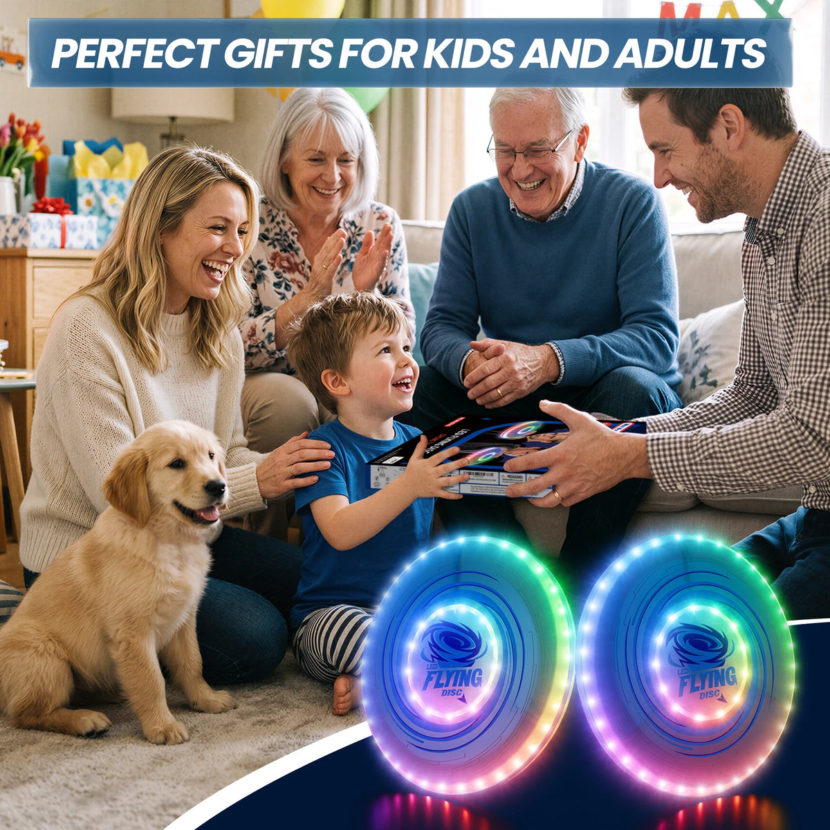 Glow In The Dark Flying Discs With LED Modes, Rechargeable