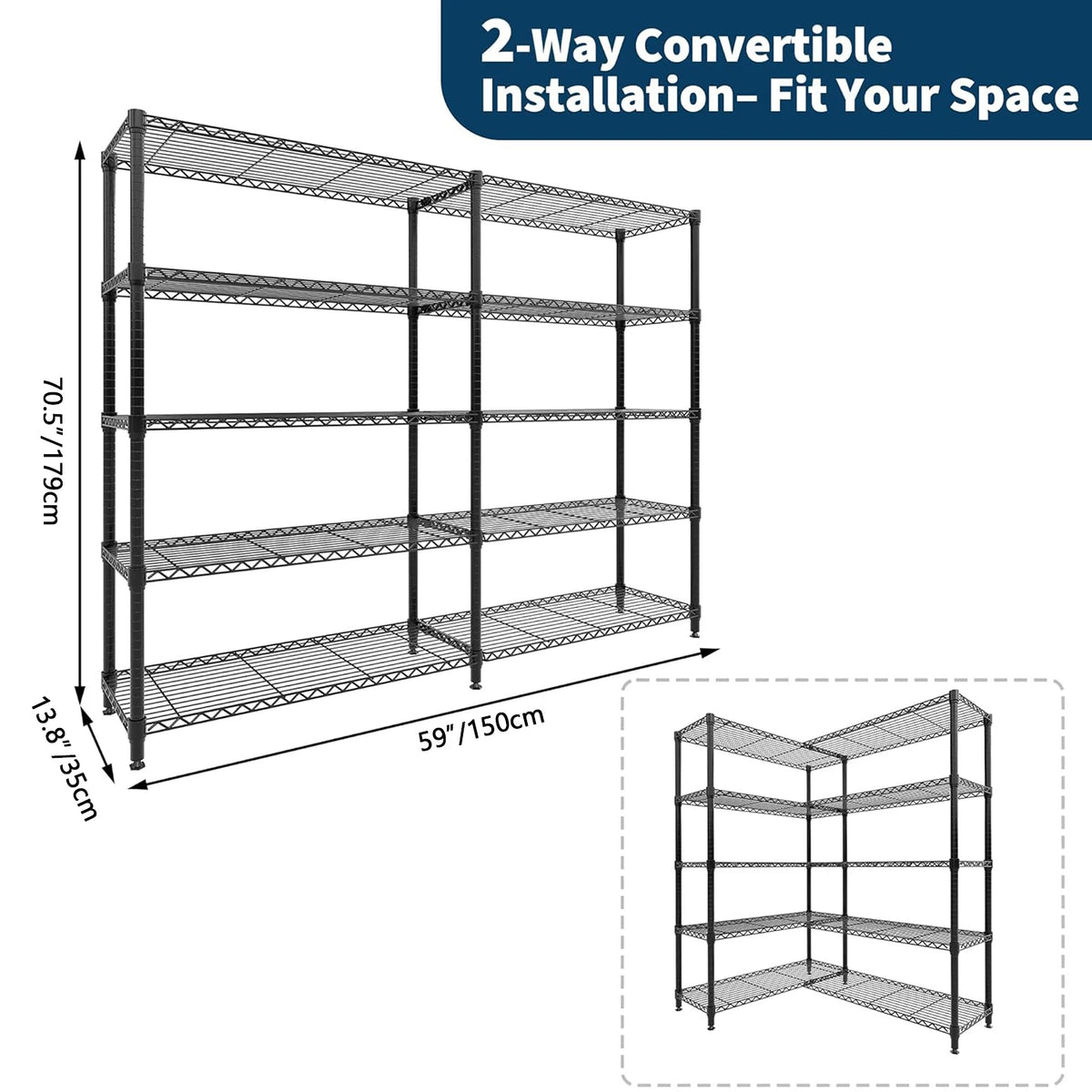 Twister Ck Heavy Duty Metal Storage Shelves Adjustable Folding Rack