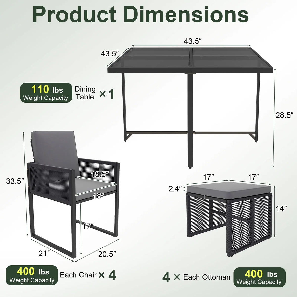 Lifezeal Outdoor Dining Set With Glass Table And Rattan Seating