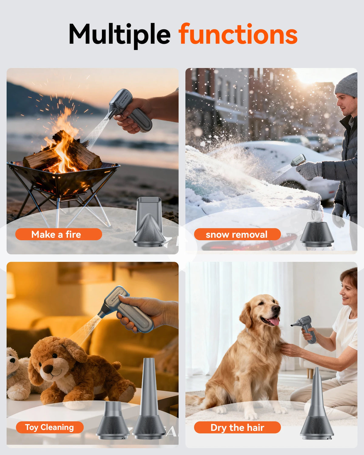 Portable Wireless Air Blower Fan With Three Speed Control