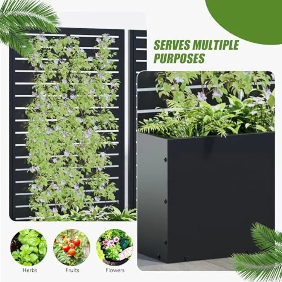 Sturdy Metal Raised Garden Bed With Drainage And Trellis