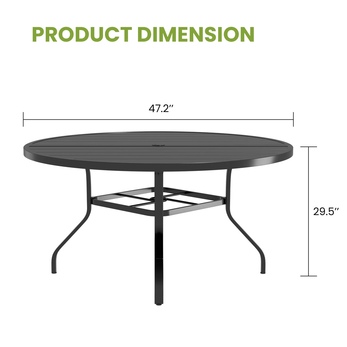 Professional Metal Outdoor Dining Set With Six Chairs For Patio