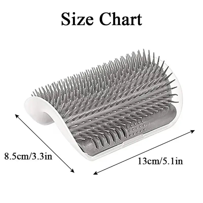 Cat Deshedding Massage Comb Corner Scratcher Brush With Catnip