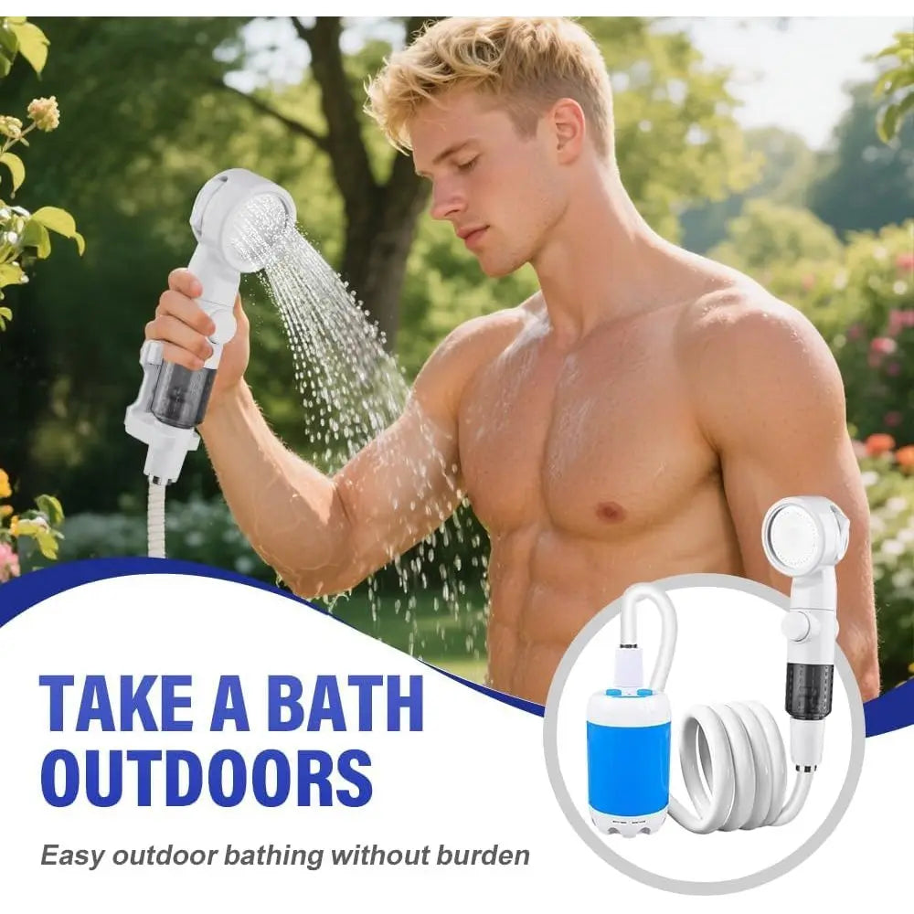 Portable Outdoor Camping Shower Pump Kit With Hose And Bucket