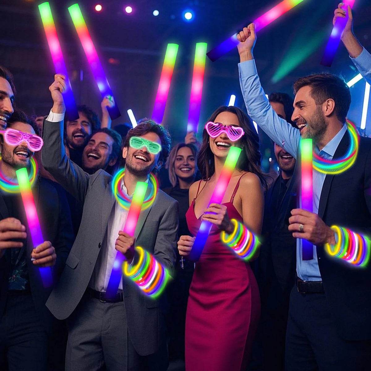 168pcs/Set Glow Party Kit, Including 12 LED Glasses, 16 Foam Glow Sticks, 40 Finger Lights, 100 Glow Sticks, Suitable for Wedding