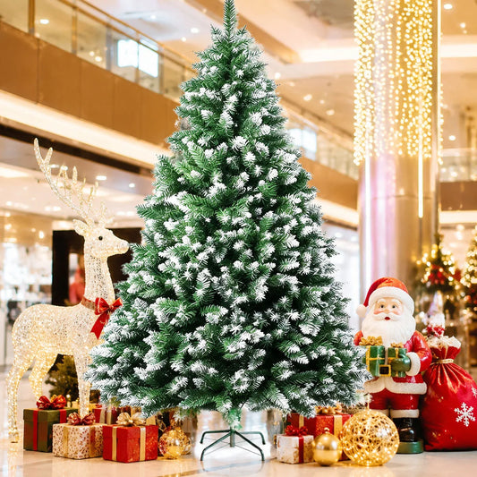 Artificial Flocked Christmas Tree With Foldable Metal Base