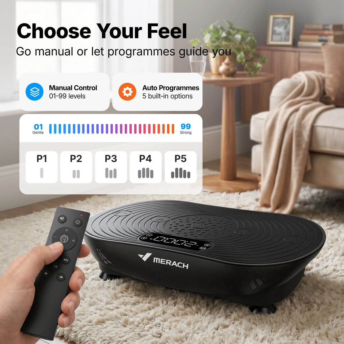 MERACH V33 Pro Vibration Plate Exercise Machine With Resistance Bands