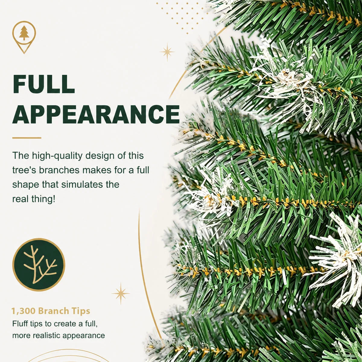 Artificial Flocked Christmas Tree With Foldable Metal Base