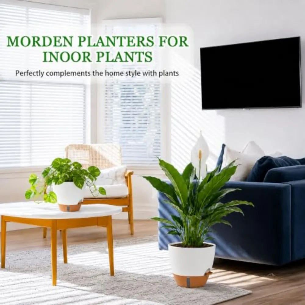 8/10/12 Inch Self Watering Pots for Indoor/Outdoor Plants