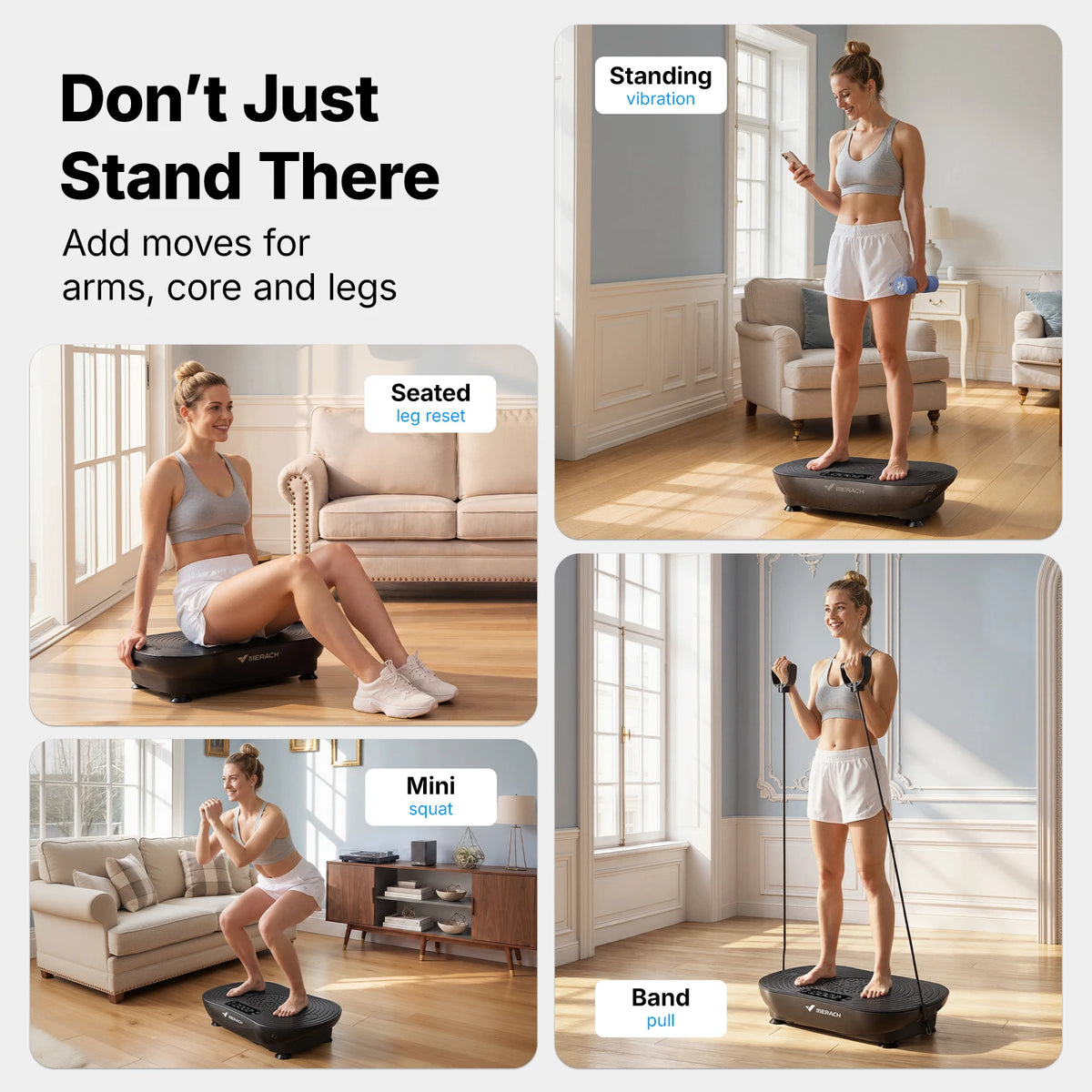 MERACH V33 Pro Vibration Plate Exercise Machine With Resistance Bands