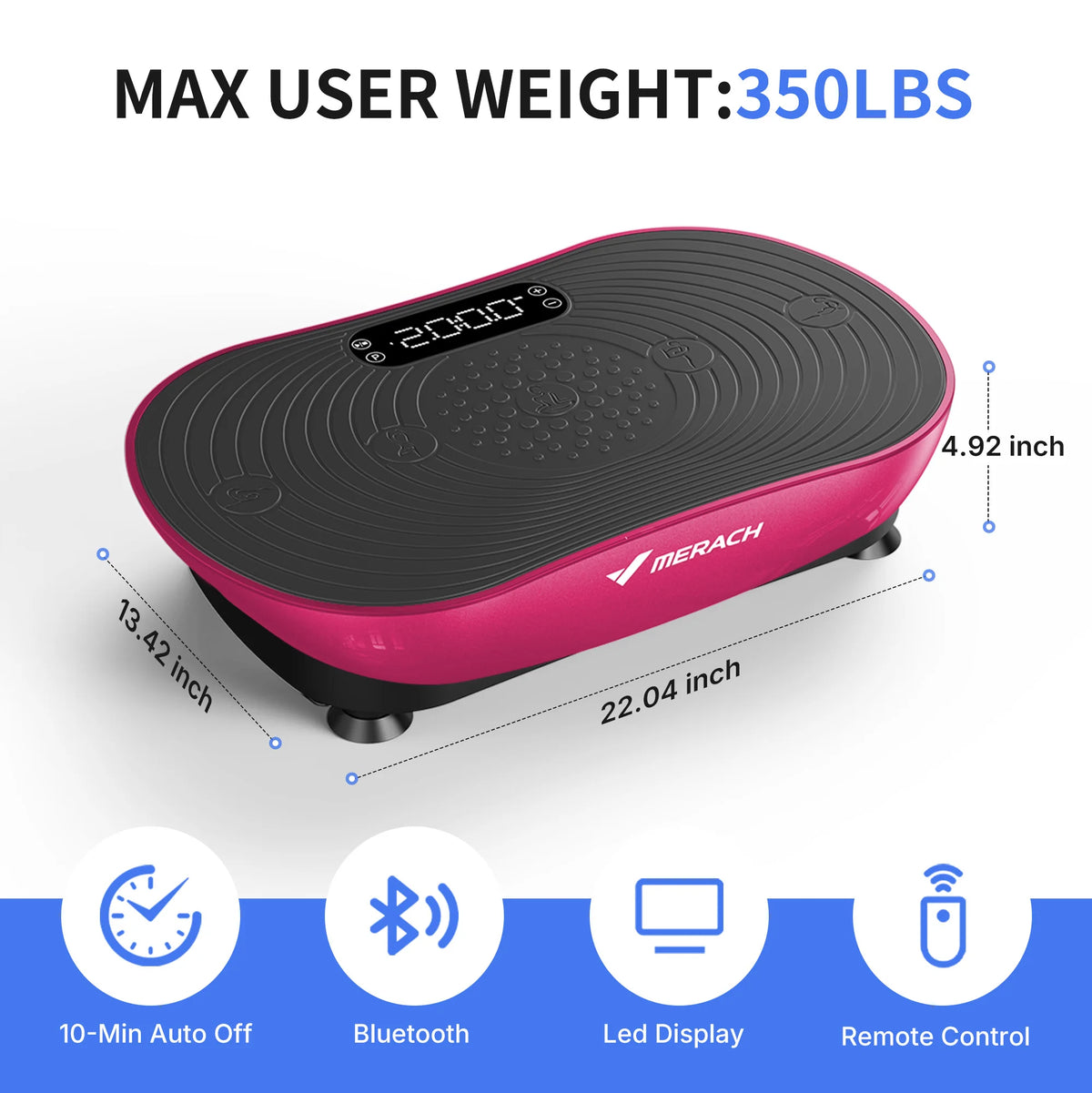 MERACH V33 Pro Vibration Plate Exercise Machine With Resistance Bands