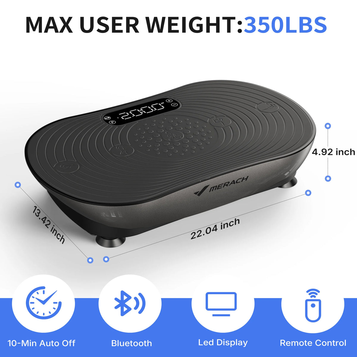 MERACH V33 Pro Vibration Plate Exercise Machine With Resistance Bands
