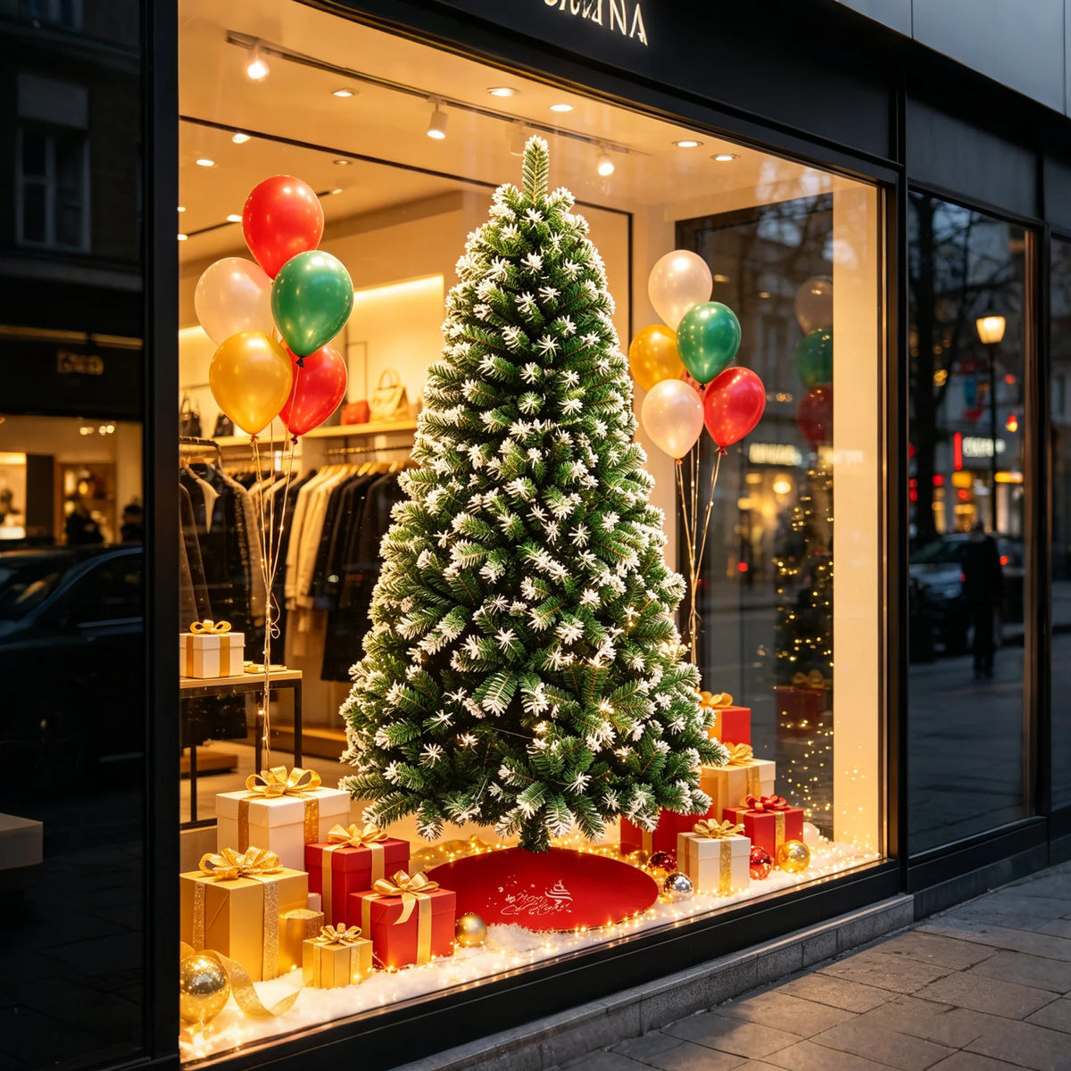 Artificial Flocked Christmas Tree With Foldable Metal Base