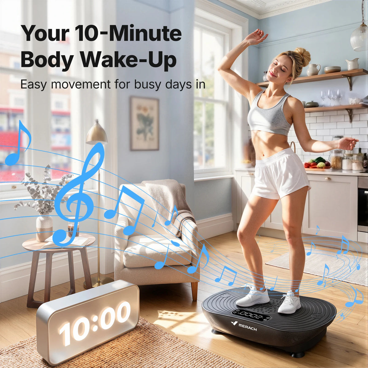 MERACH V33 Pro Vibration Plate Exercise Machine With Resistance Bands