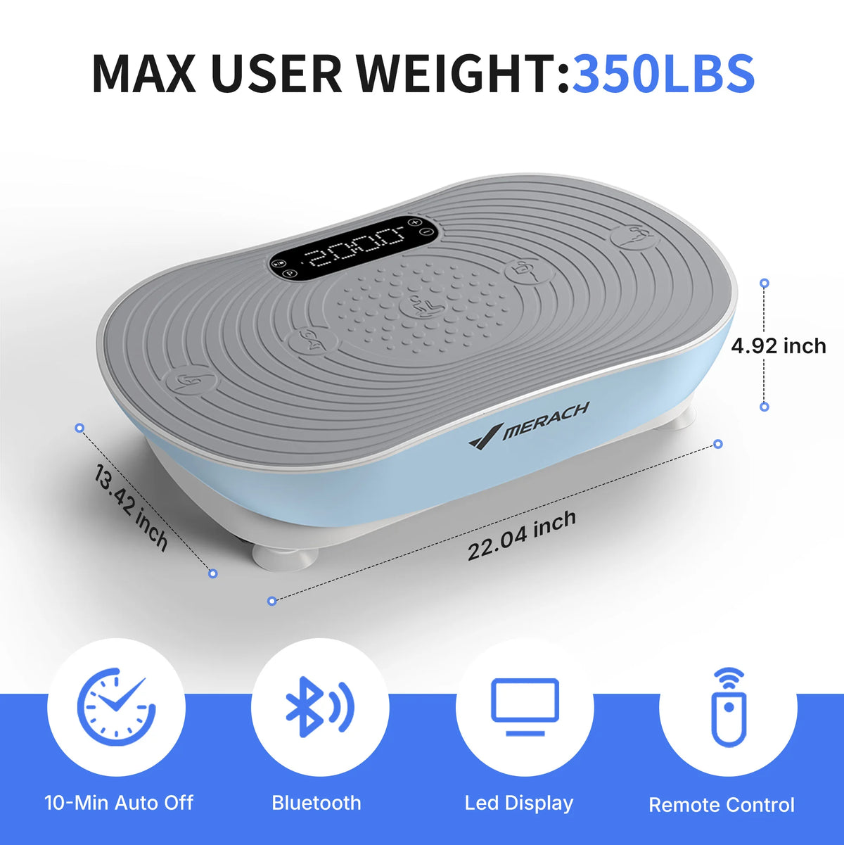 MERACH V33 Pro Vibration Plate Exercise Machine With Resistance Bands