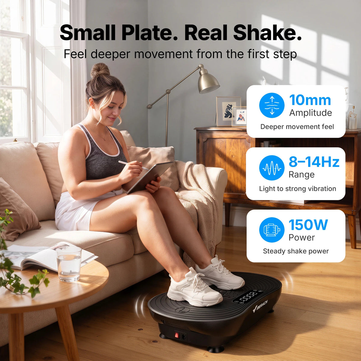 MERACH V33 Pro Vibration Plate Exercise Machine With Resistance Bands