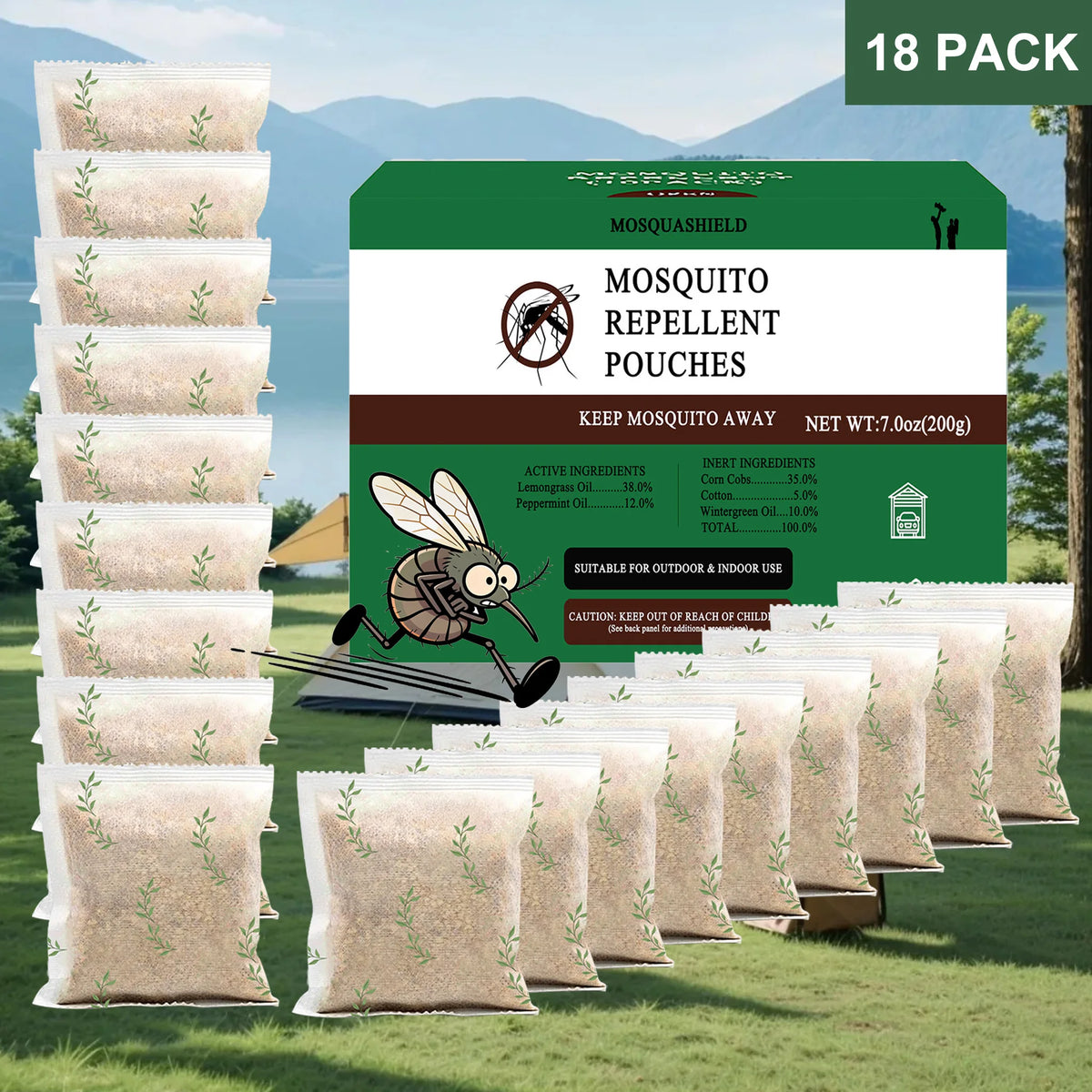 Natural Peppermint Mosquito Repellent Pouch For Indoor Outdoor Use