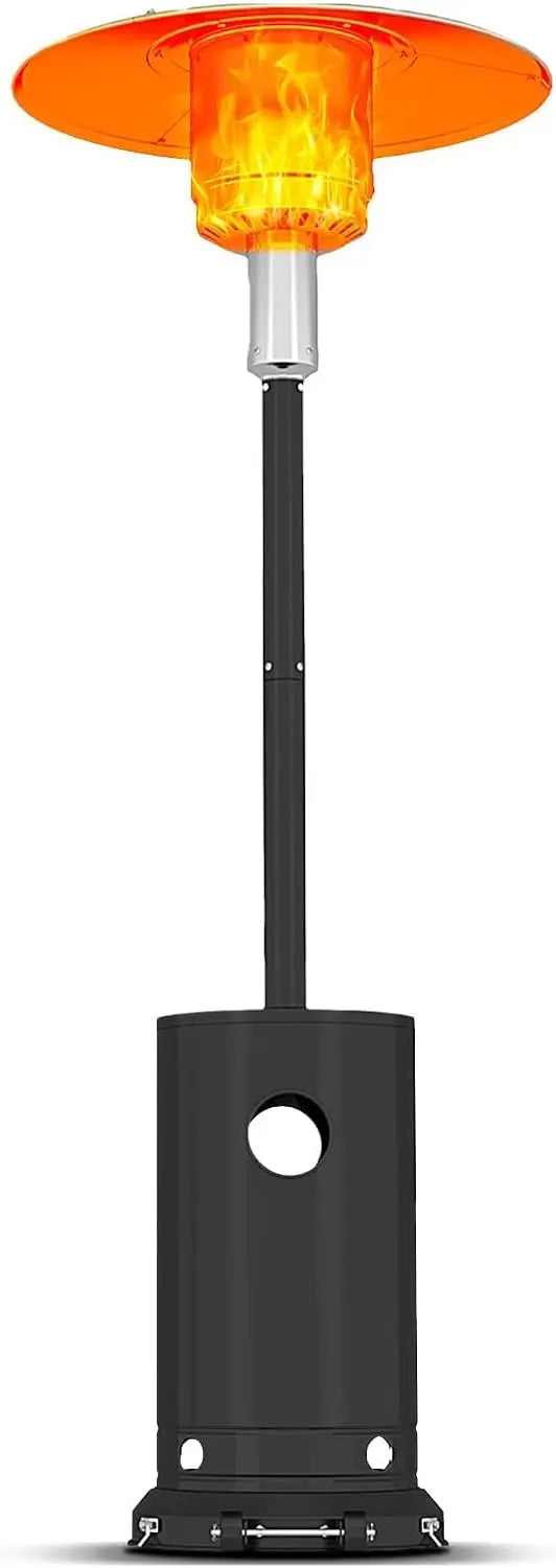 48,000 BTU Outdoor Heat Lamp - Outdoor Heaters for Patio With Wheels,Stainless Steel Gas Heating Unit With Adjustable Standing f