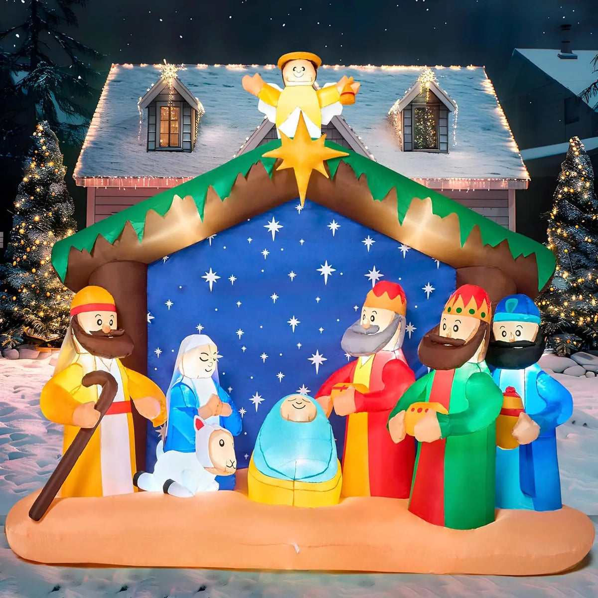 Joyfy Illuminated Christmas Nativity Scene Inflatable Decoration