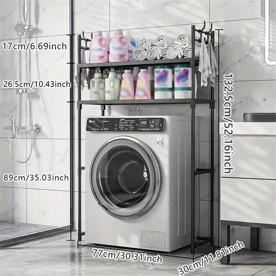 Metal Bathroom Storage Rack Floor Mounted Over Toilet Washing Machine Multifunctional Organizer Home Decor