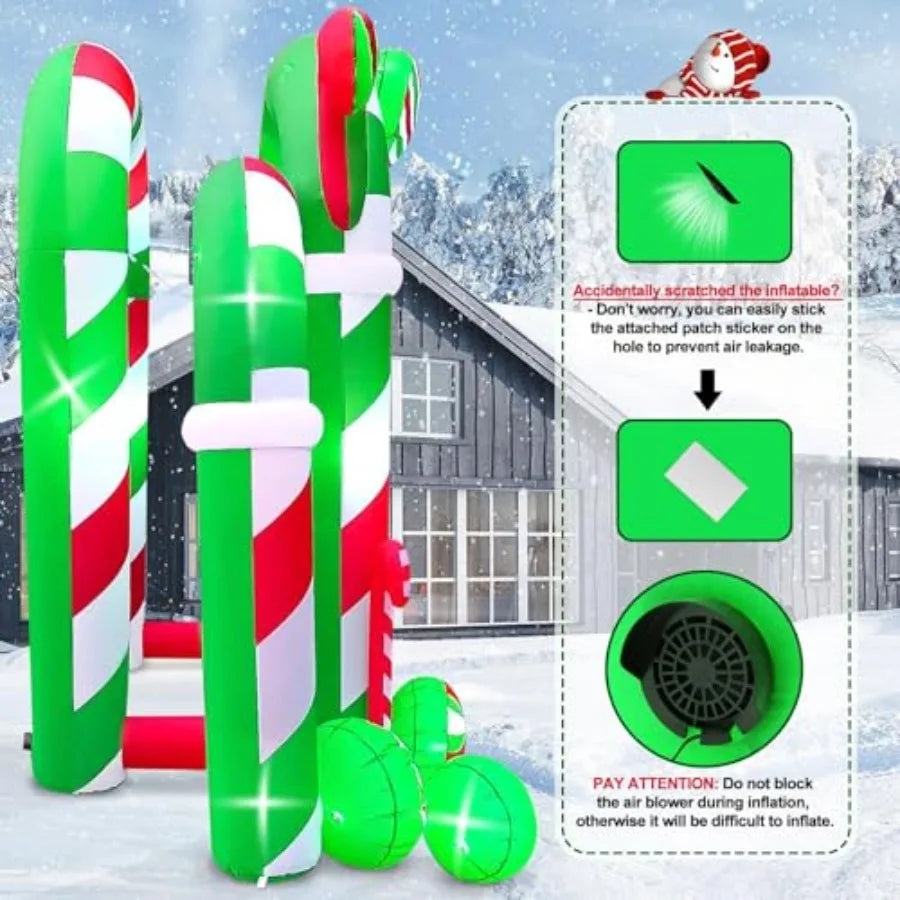 Gigantic Christmas Archway Inflatable With Candy Cane Stripes