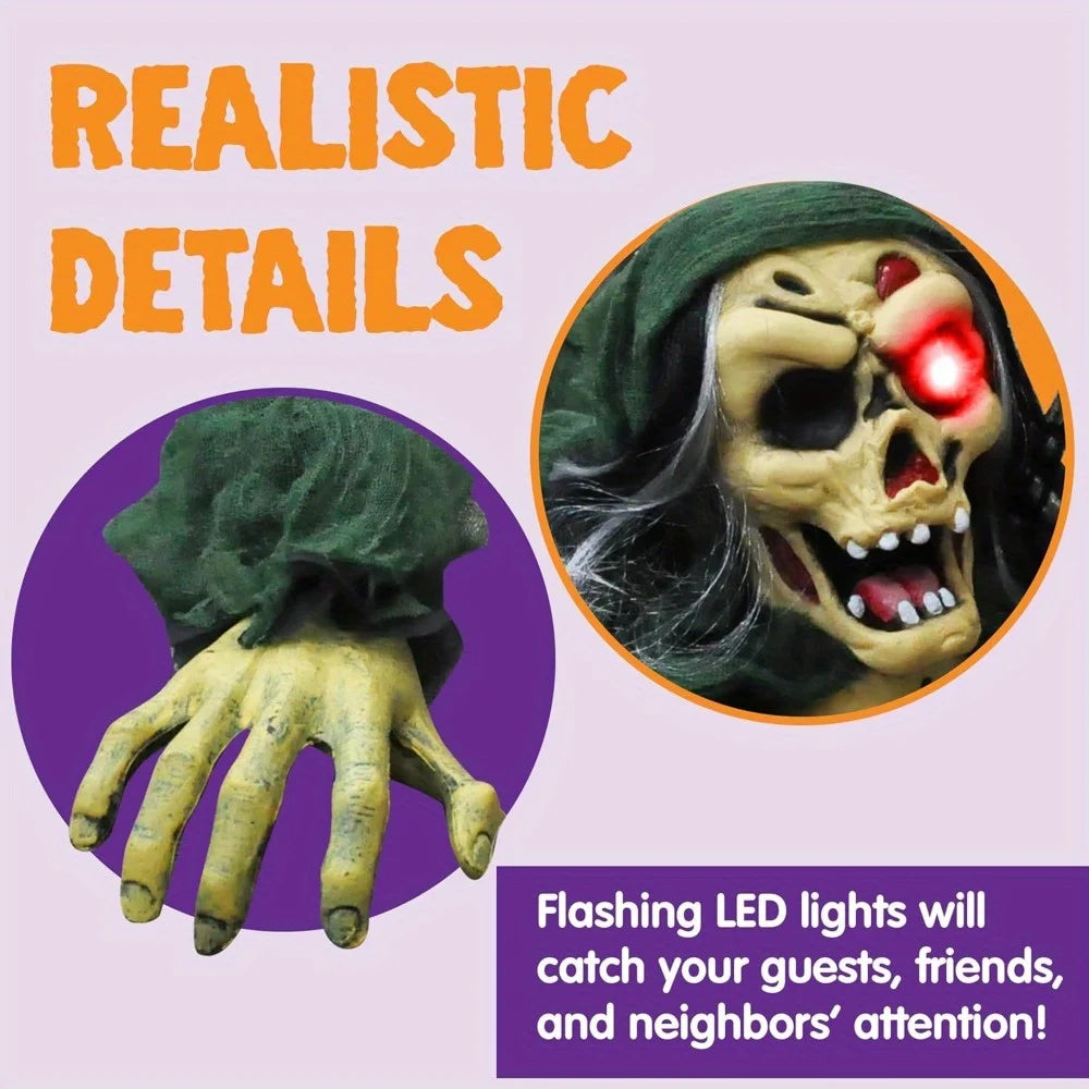 Halloween Zombie Groundbreaker Outdoor Graveyard Decor With Glowing Eyes