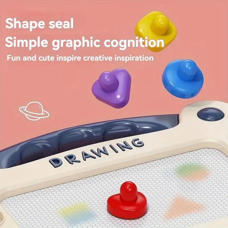 Toddler Magnetic Drawing Board With Erasable Pen And Creative Stamps