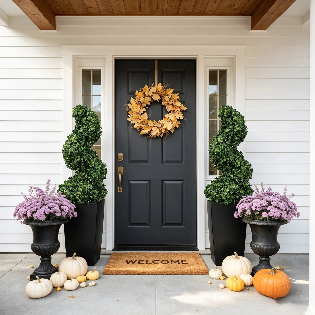 Olitree Artificial Spiral Boxwood Topiary Trees With Decorative Planter