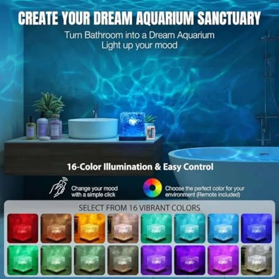 Rechargeable Ocean Wave Projector Light With Dimmable Remote Control