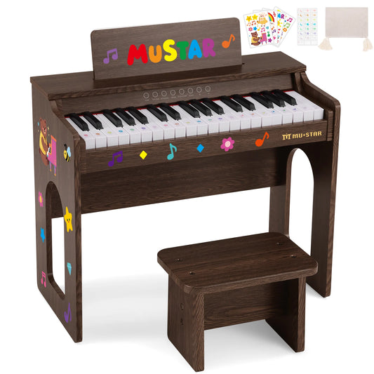 Mustar Wooden Digital Piano With Bench And Music Book