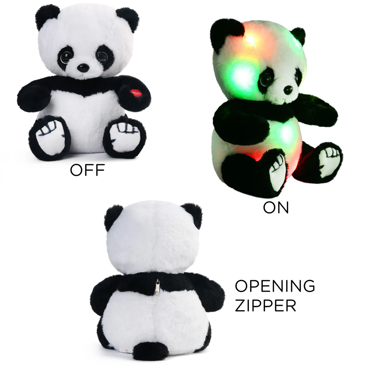 Light Up Panda Bear Plush Toy With Soft Stuffed Comfort