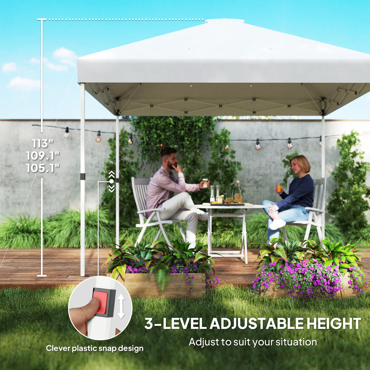Outsunny Portable Pop Up Canopy Gazebo With Sidewalls