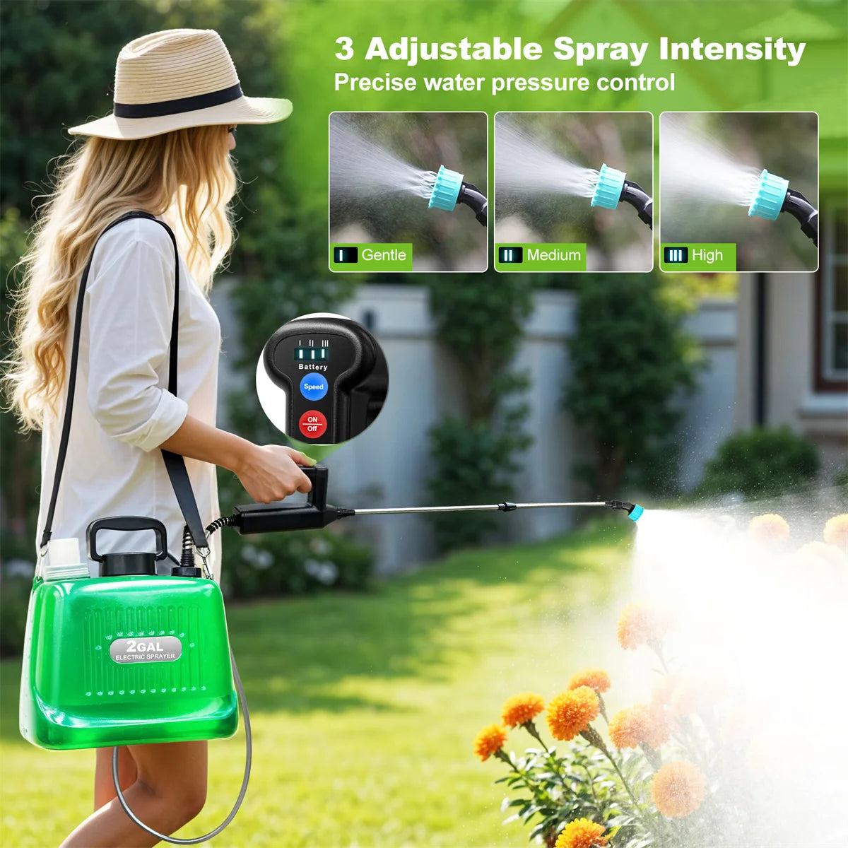 Rechargeable Battery Powered Lawn And Garden Sprayer With Wand