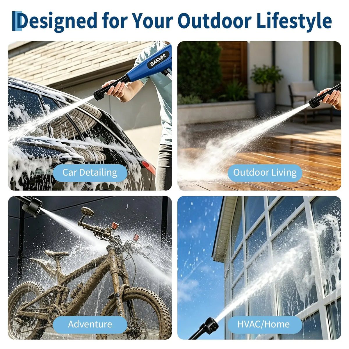 HiMISS 1100 PSI Cordless Pressure Washer 21V Portable Power Cleaner