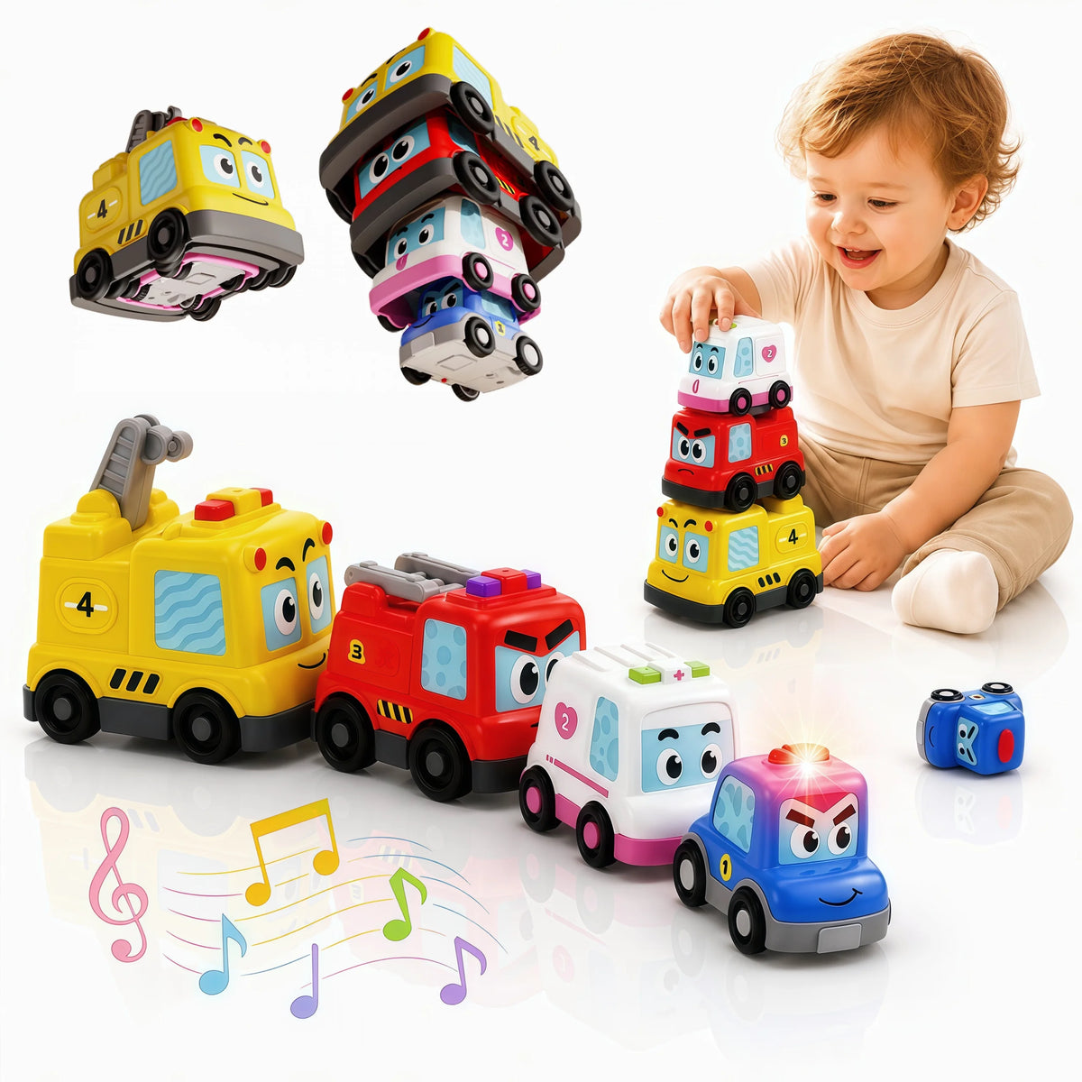 Hotfree Magnetic Toddler Toy Cars Set For STEM Education