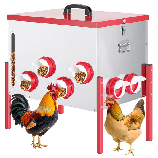 Automatic Rodent Proof Poultry Feeder With Viewing Window And Lid