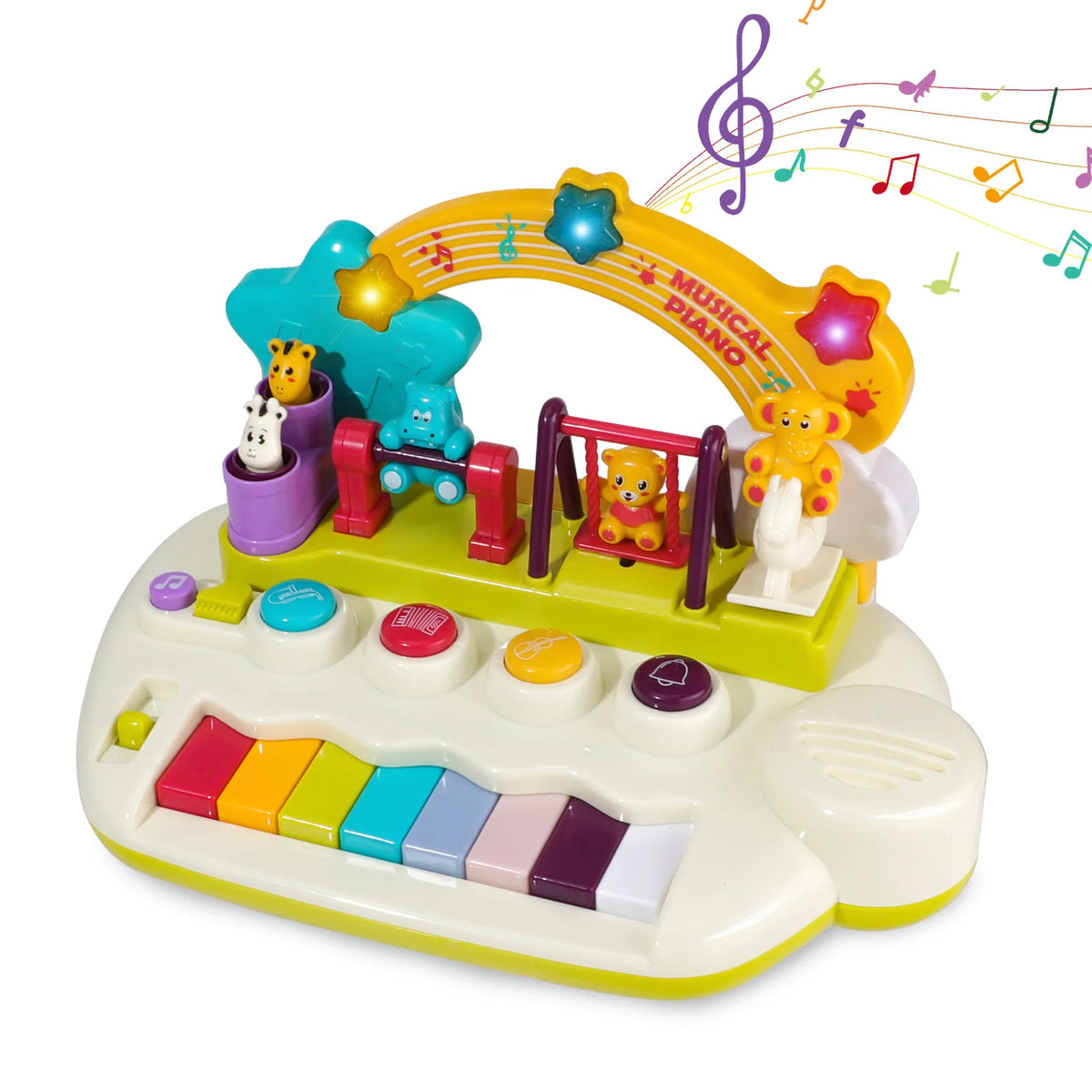 Animal Light Up Piano Toy for Toddlers, Musical Keyboard Learning Instrument, Educational Interactive Baby Toy for Infants 3+ Months, 1+ Year Old Birthday Gift