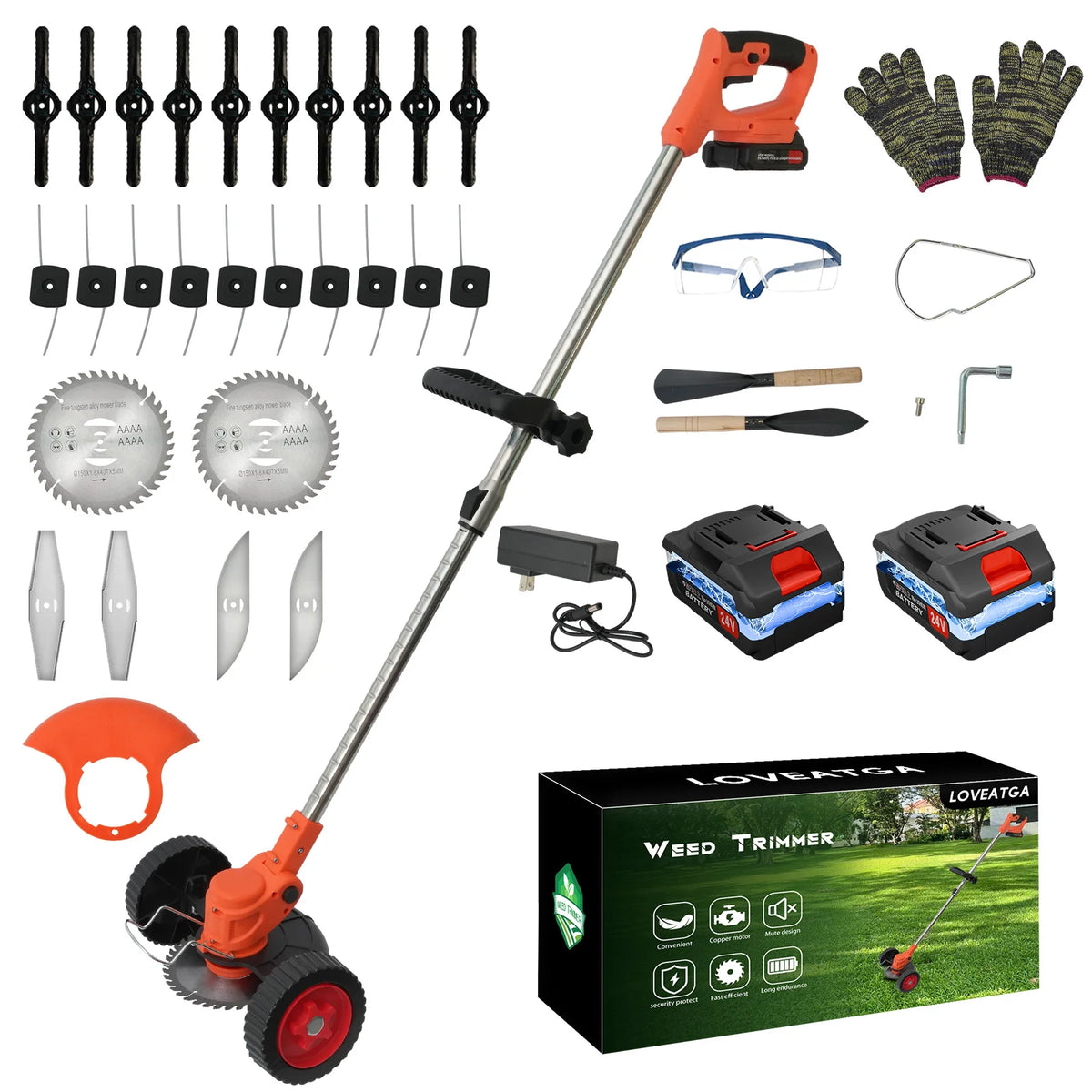 21V Cordless 3 Function Electric Lawn Mower And Trimmer