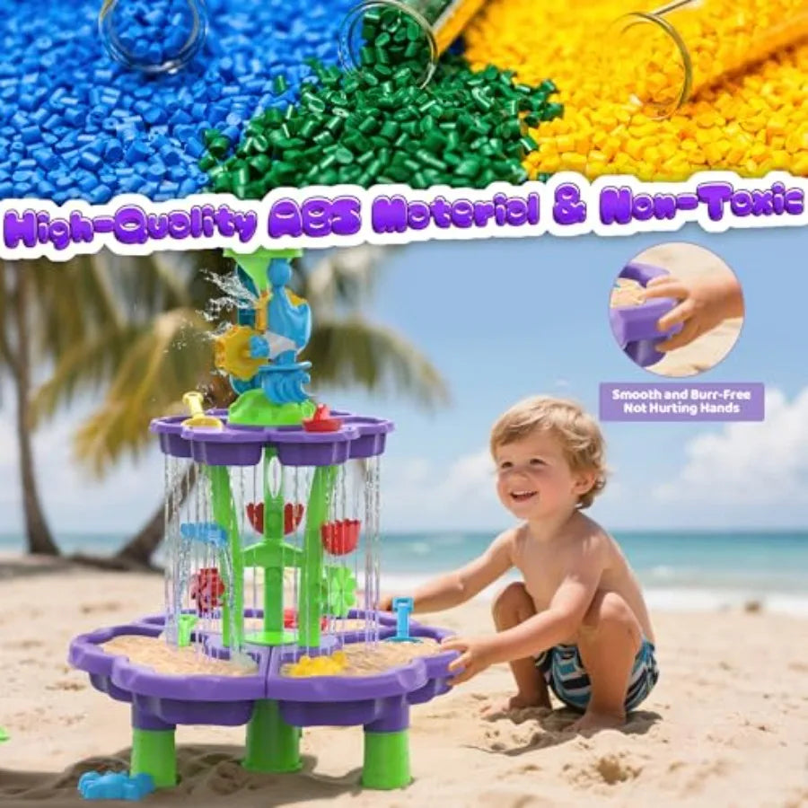 Two Tier Outdoor Plastic Sand Water Play Table For Children