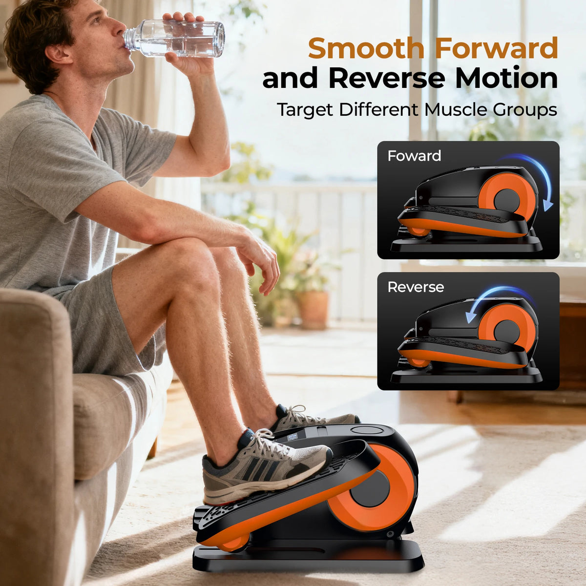 Under Desk Elliptical Machine With Remote Control For Leg Exercise