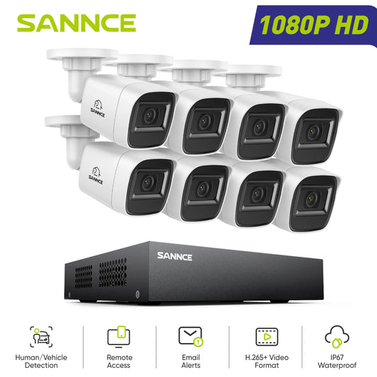 Sannce 1080P Security Camera System Featuring 100FT Night Vision