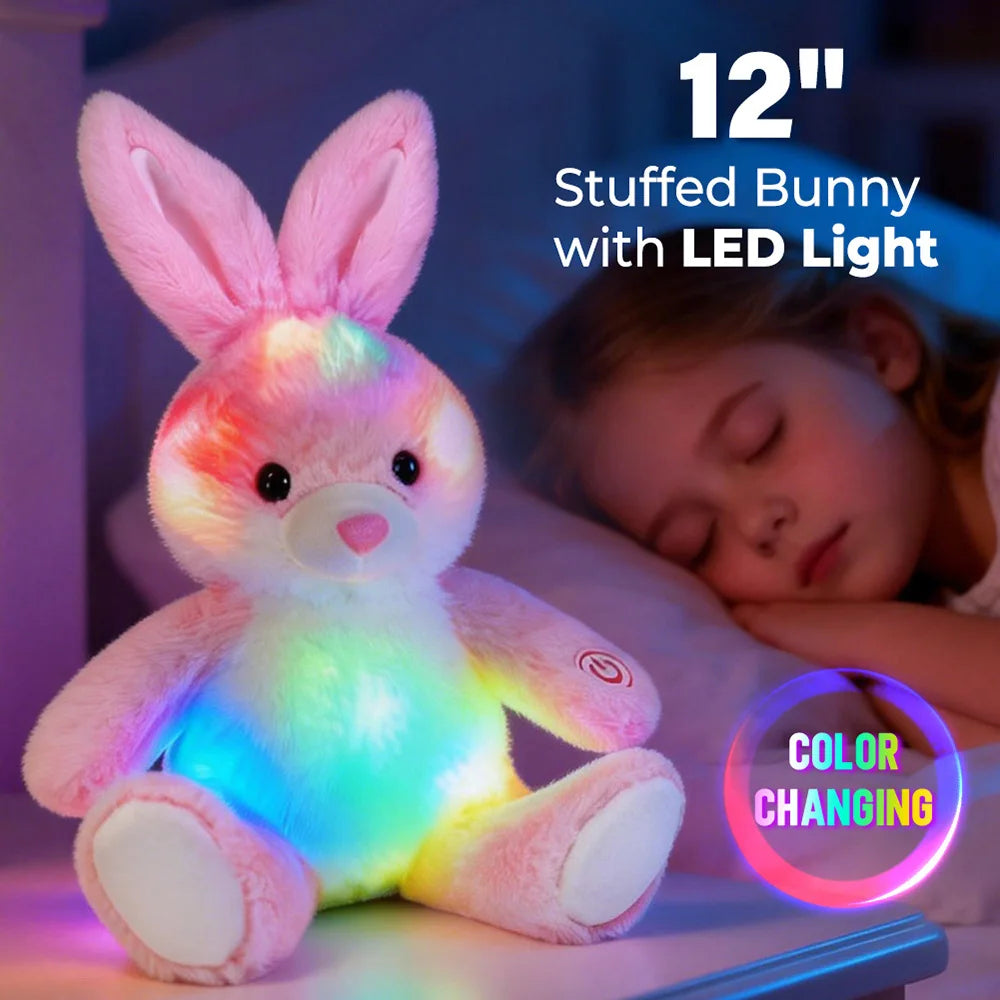 Light Up Rabbit Plush Toy Glowing Stuffed Animal For Kids