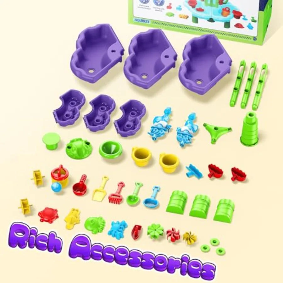 Two Tier Outdoor Plastic Sand Water Play Table For Children