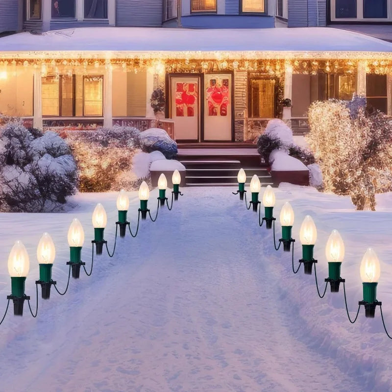 Joyfy C9 Christmas Pathway Lights Outdoor Holiday Walkway Decor