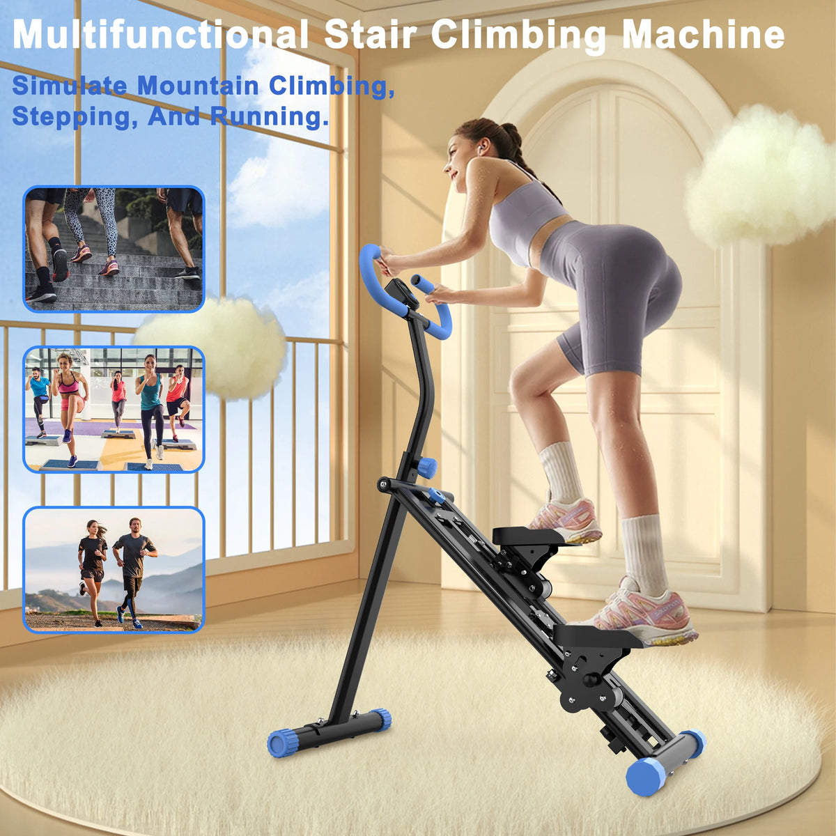 Vertical Climber Machine Adjustable Resistance Full Body Home Workout